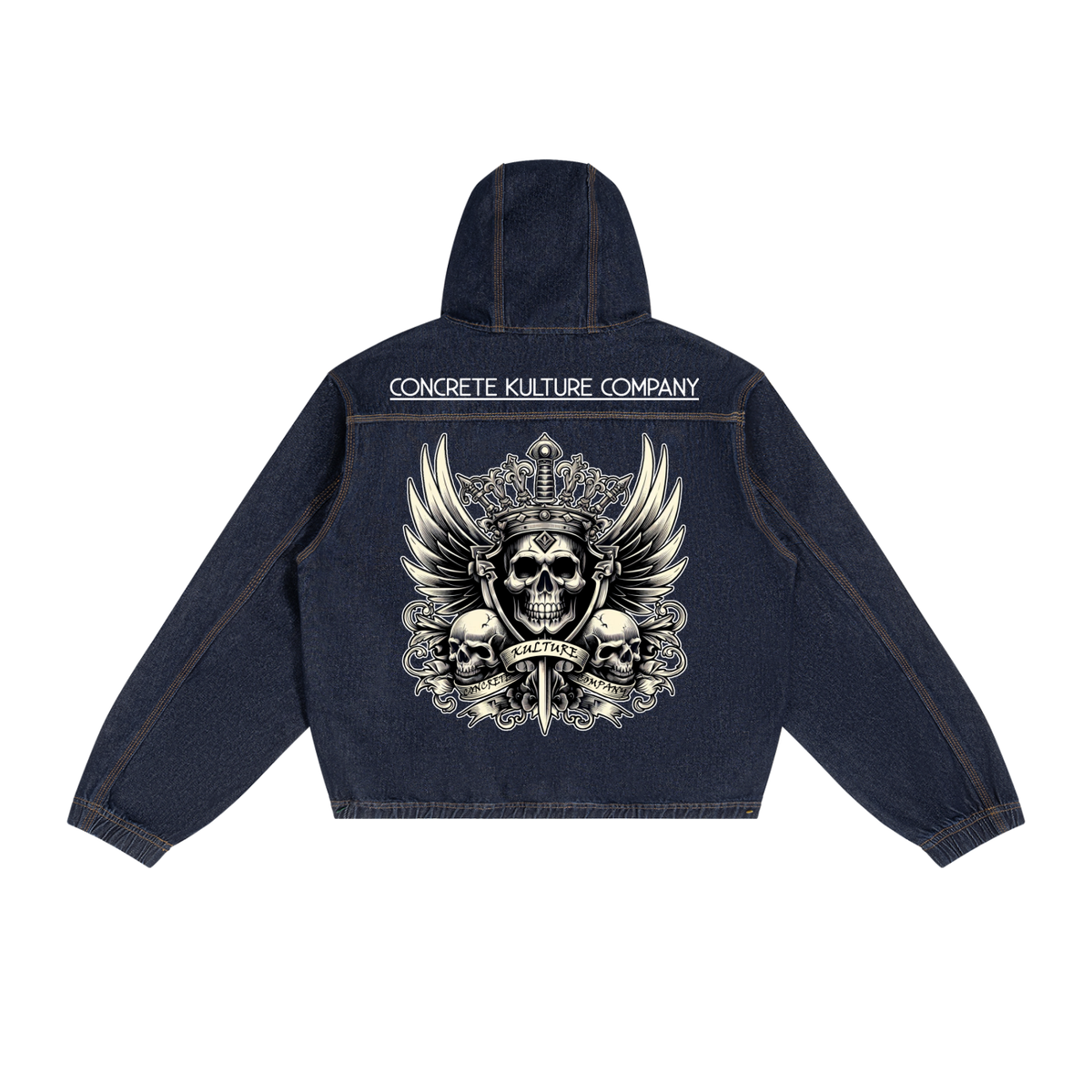 Men's Boxy Vintage Wash Hooded Denim Jacket