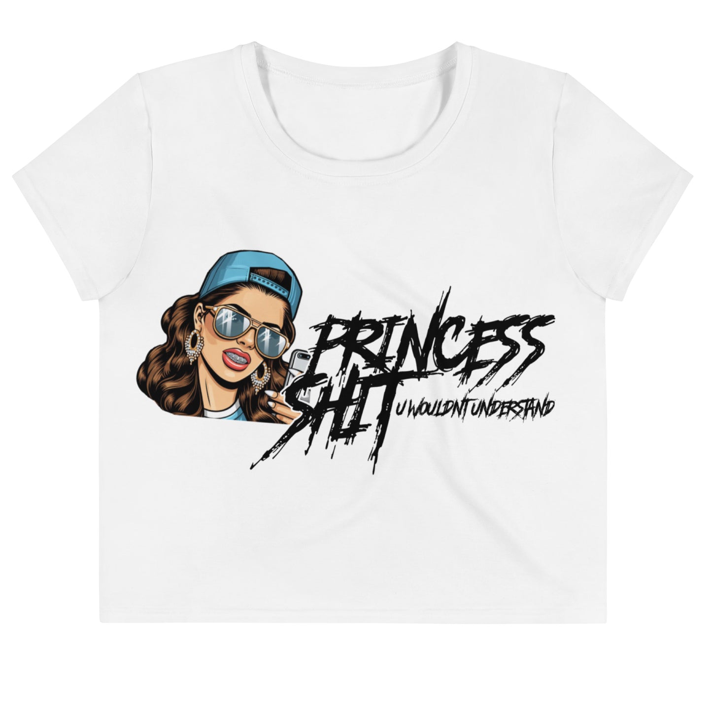 "Princess" All-Over Print Crop Tee