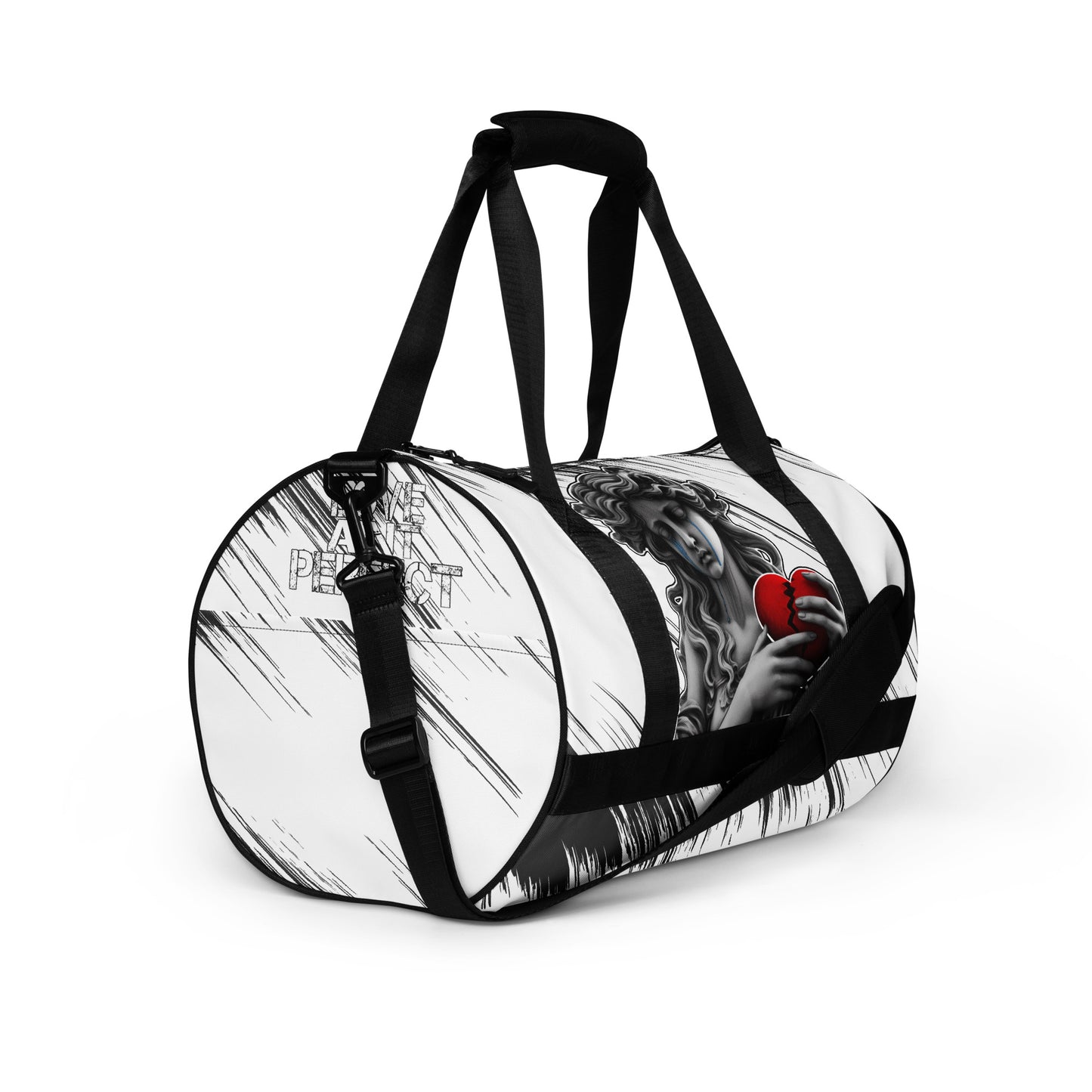 "Love Aint Perfect" All-over print gym bag