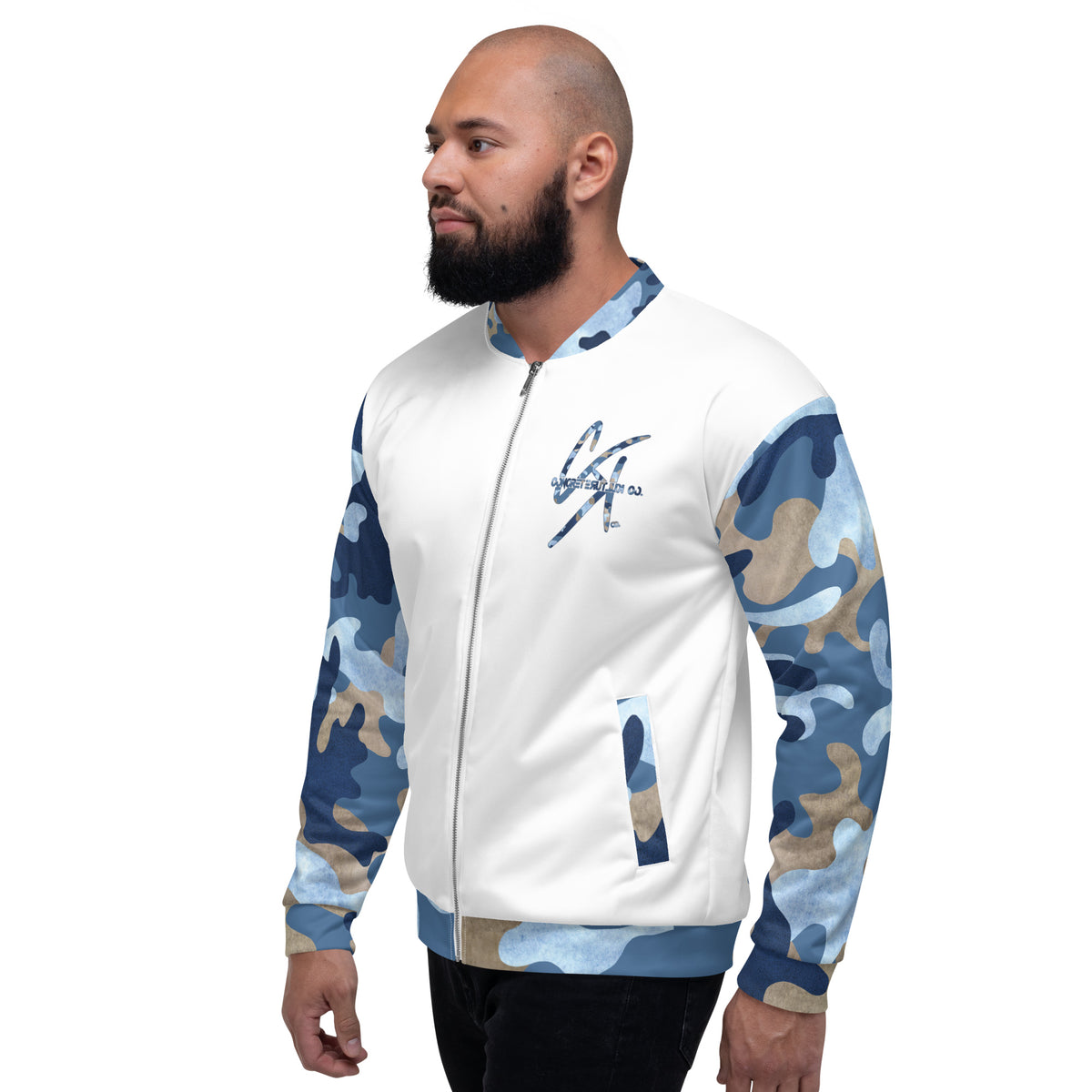CK Co Blue Camo Bomber Jacket