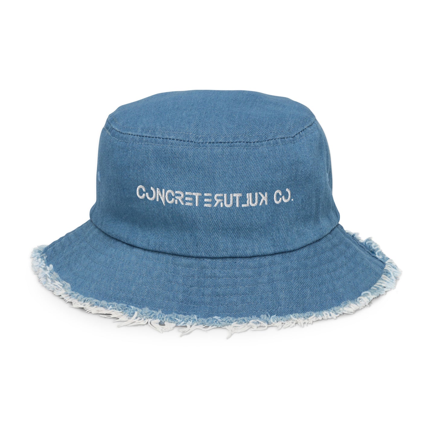 ConcreteKulture Distressed denim bucket hat