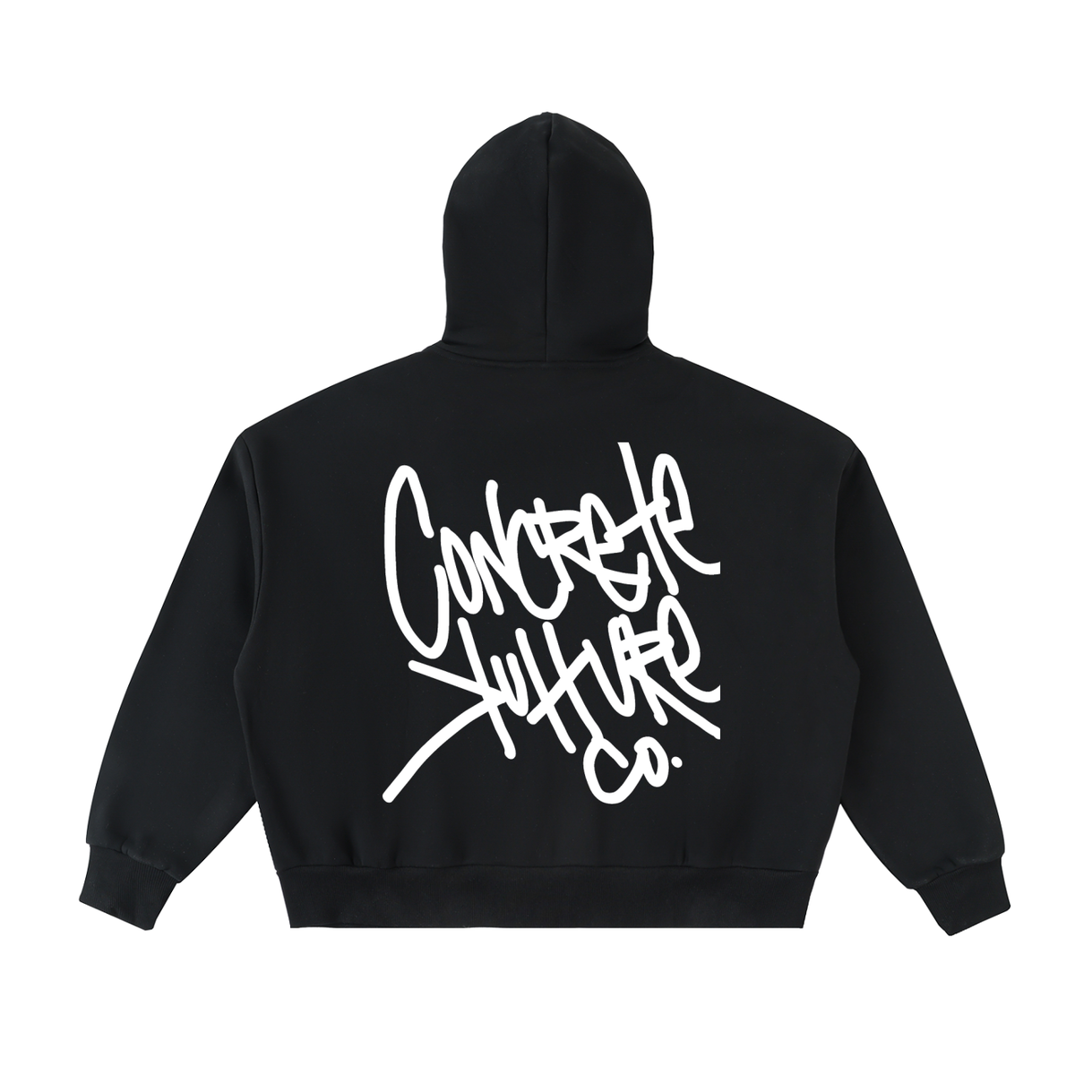 Fleeced Full-Zip Boxy Hoodie
