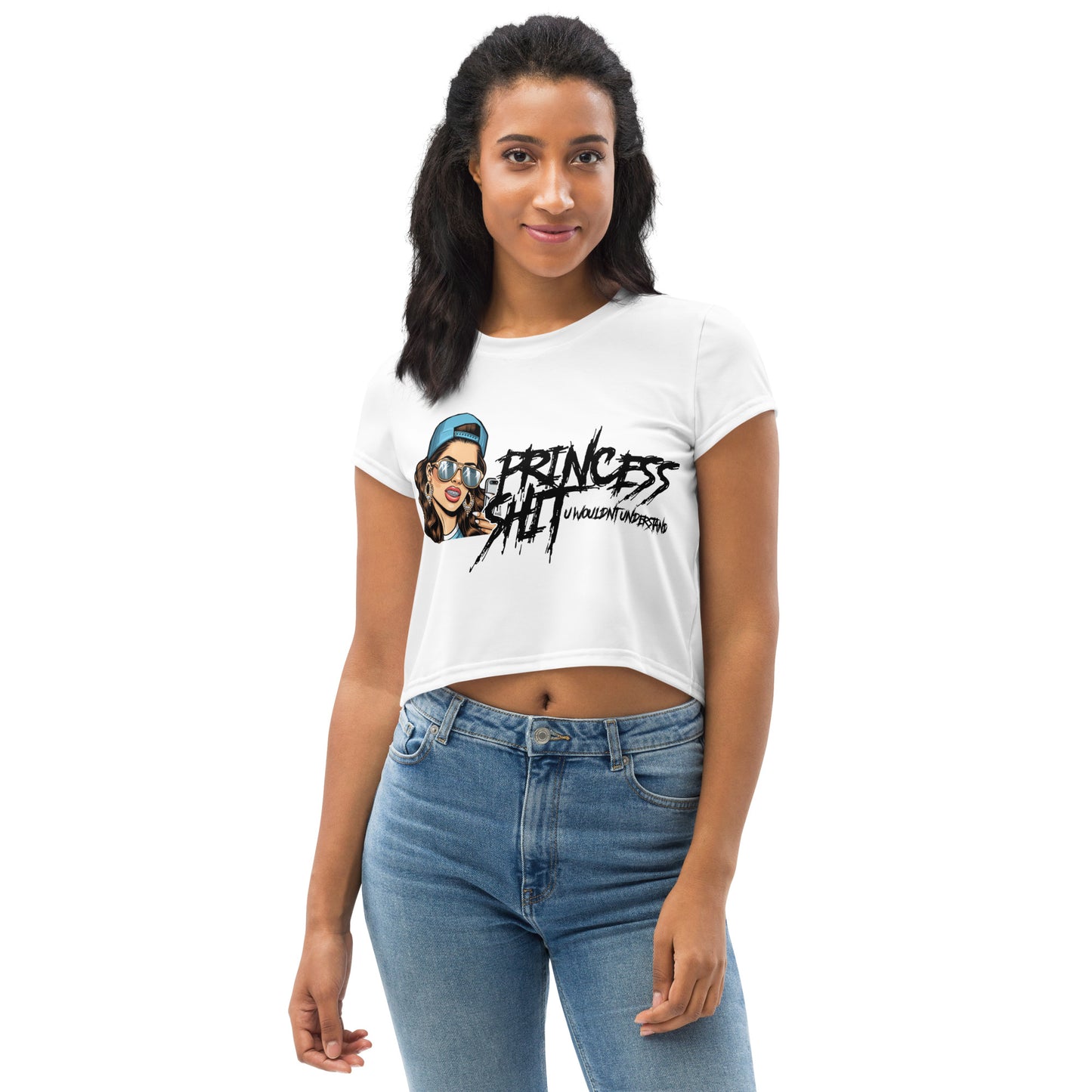 "Princess" All-Over Print Crop Tee