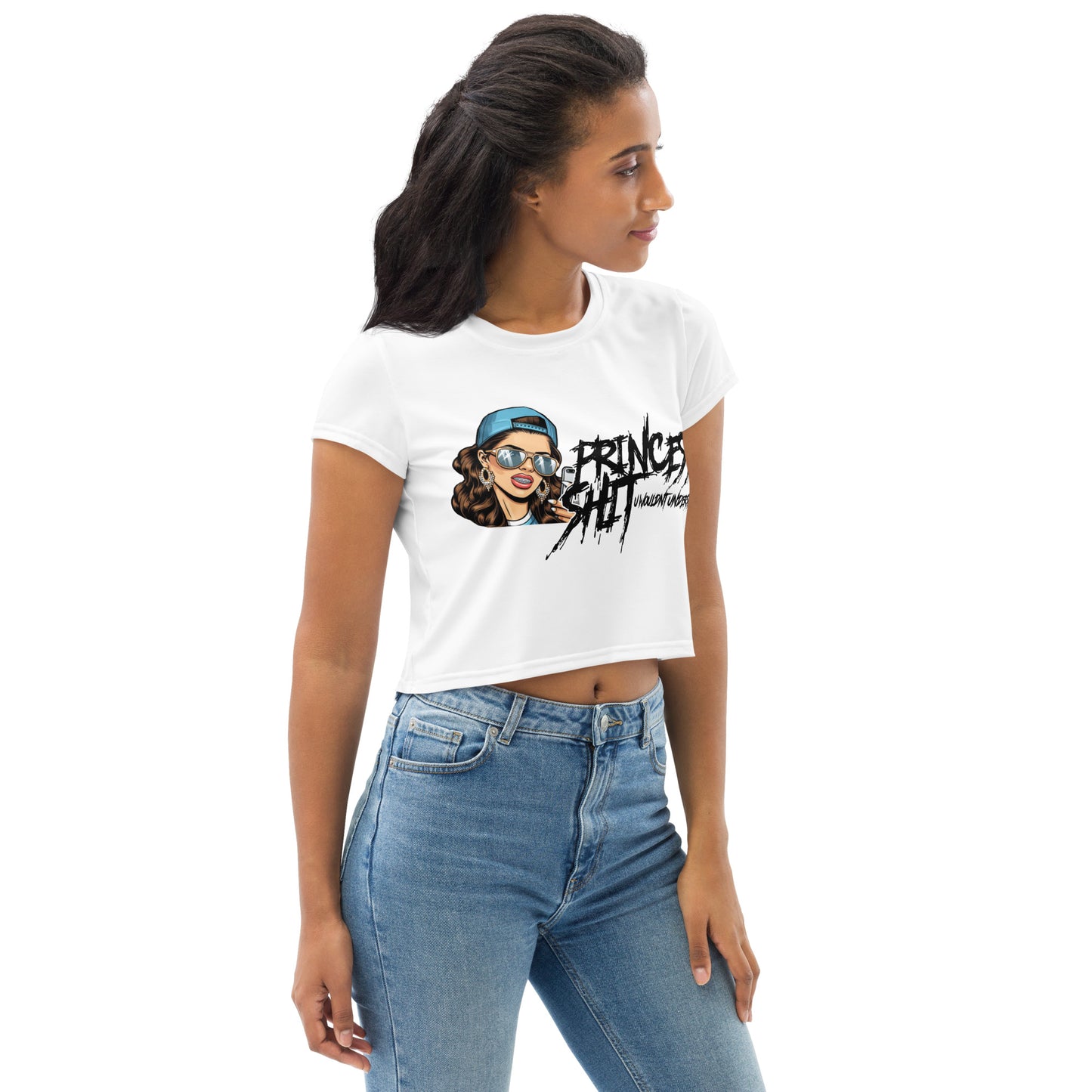 "Princess" All-Over Print Crop Tee