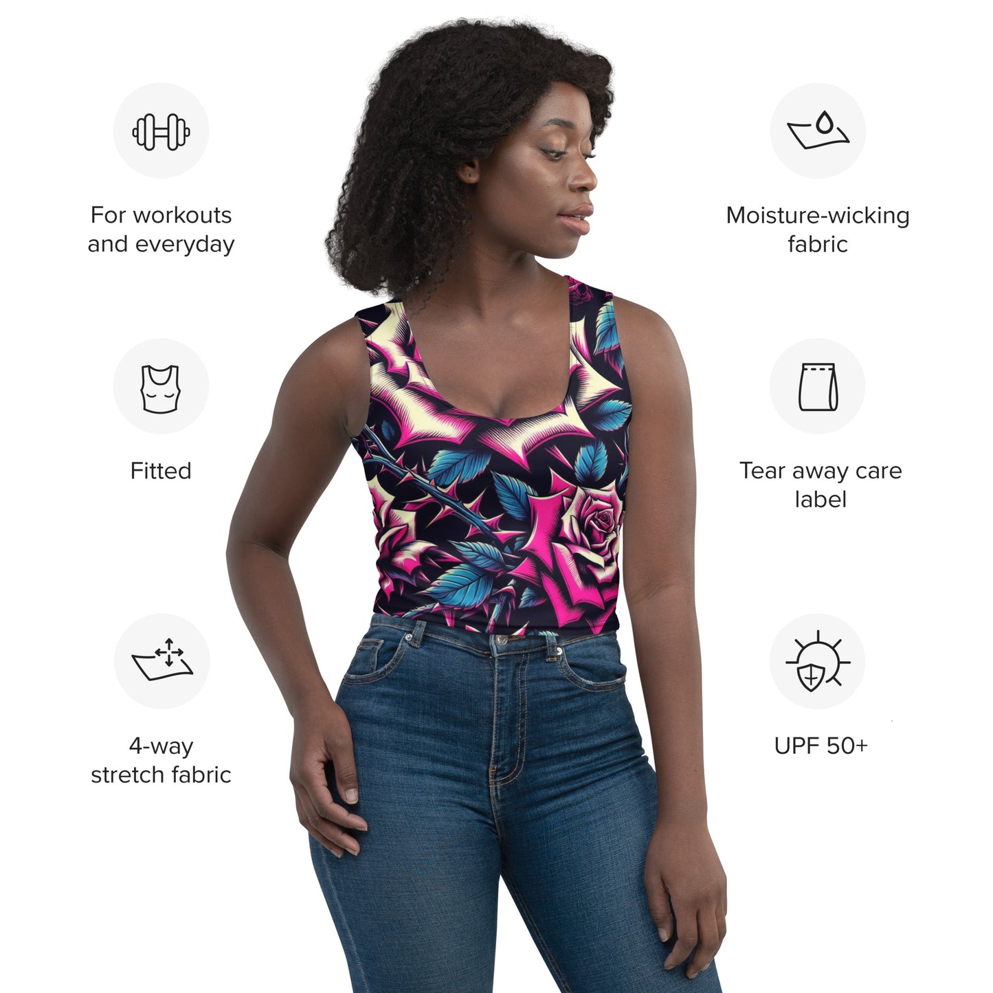 Concrete Kulture Co. "Roses" Crop Top