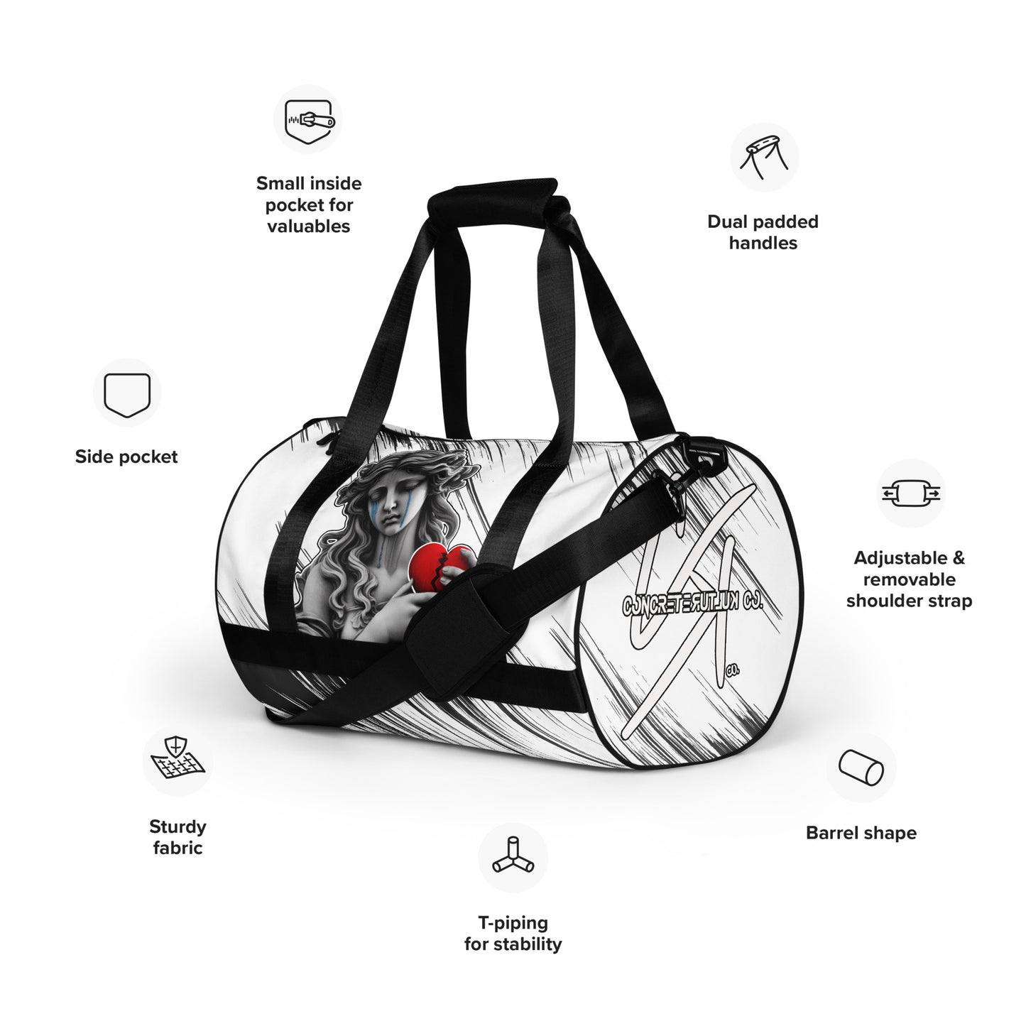 "Love Aint Perfect" All-over print gym bag