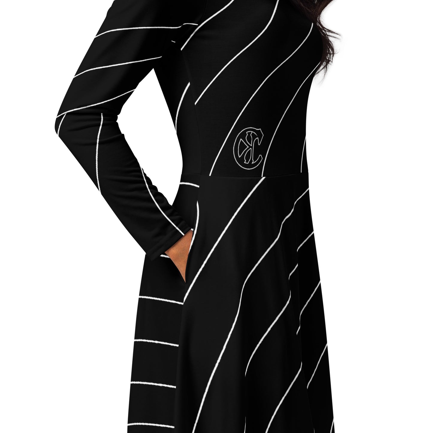 Concrete Kulture Co - All-over print long sleeve midi dress