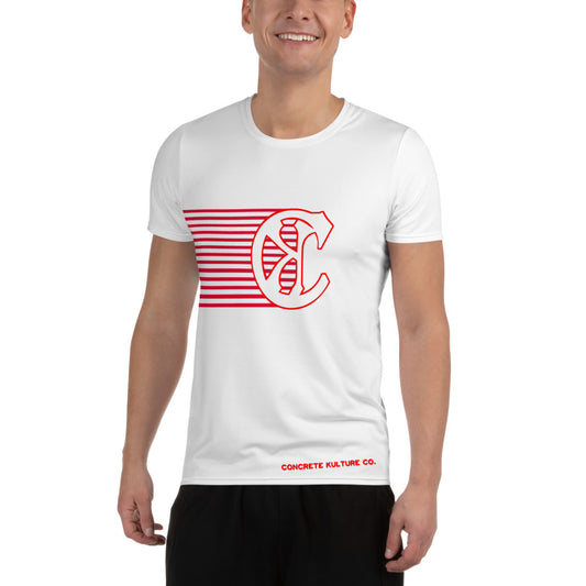 Concrete Kulture Company "Red Stripes" Men's Athletic T-shirt