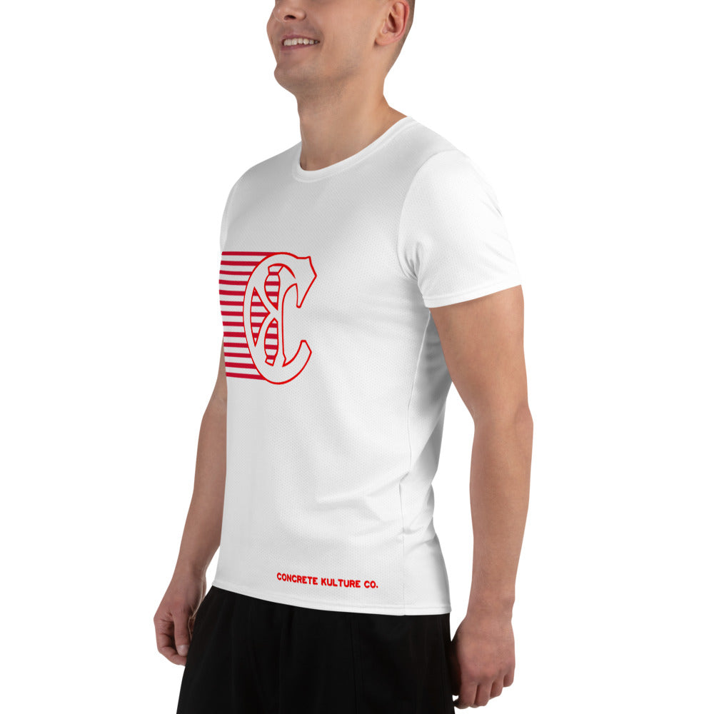 Concrete Kulture Company "Red Stripes" Men's Athletic T-shirt