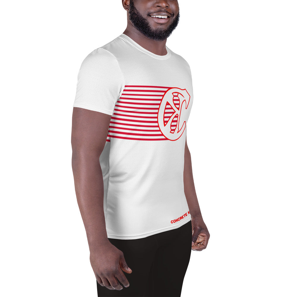 Concrete Kulture Company "Red Stripes" Men's Athletic T-shirt