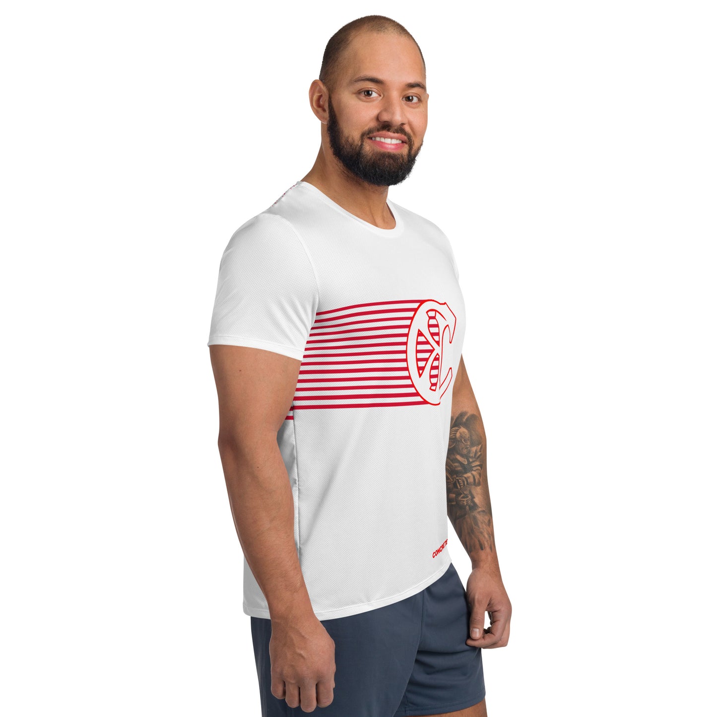 Concrete Kulture Company "Red Stripes" Men's Athletic T-shirt
