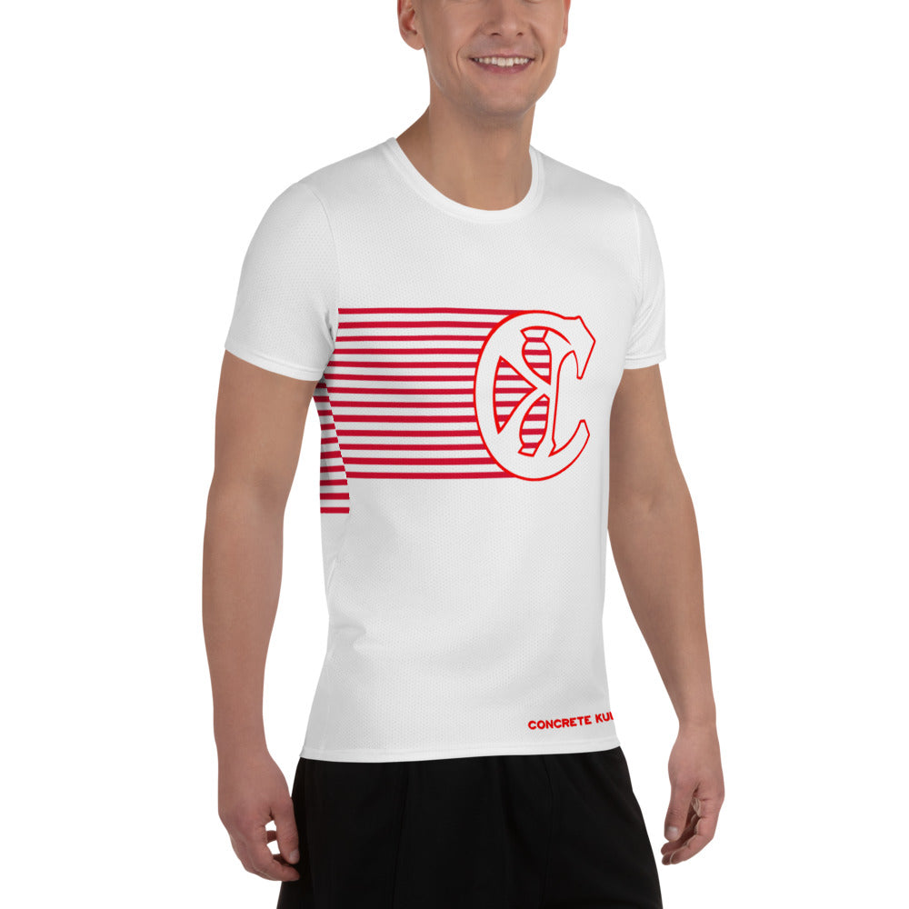 Concrete Kulture Company "Red Stripes" Men's Athletic T-shirt