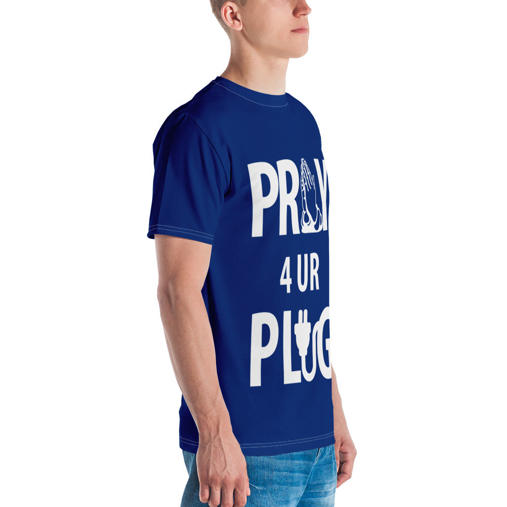 Men's "Pray 4 UR Plug" royal blue t-shirt