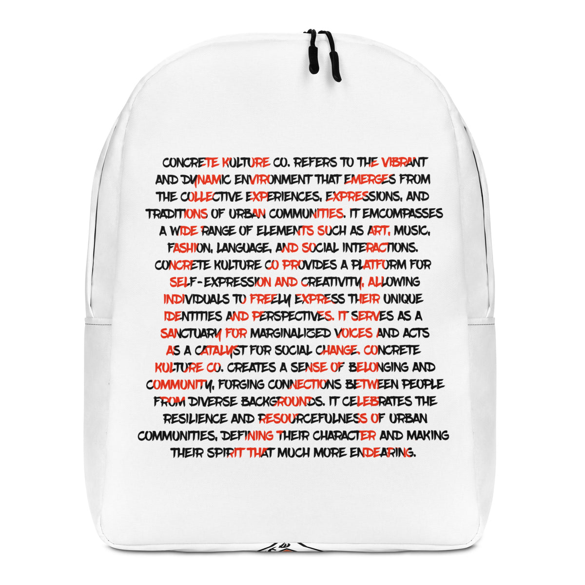 Concrete Kulture "The Message" Minimalist Backpack