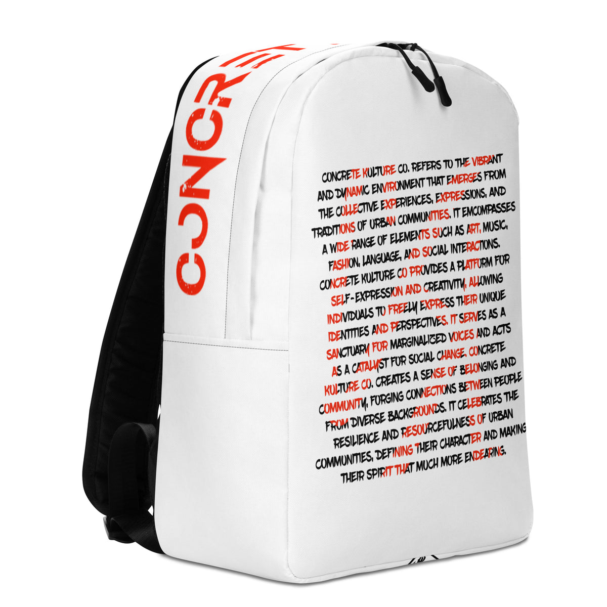 Concrete Kulture "The Message" Minimalist Backpack