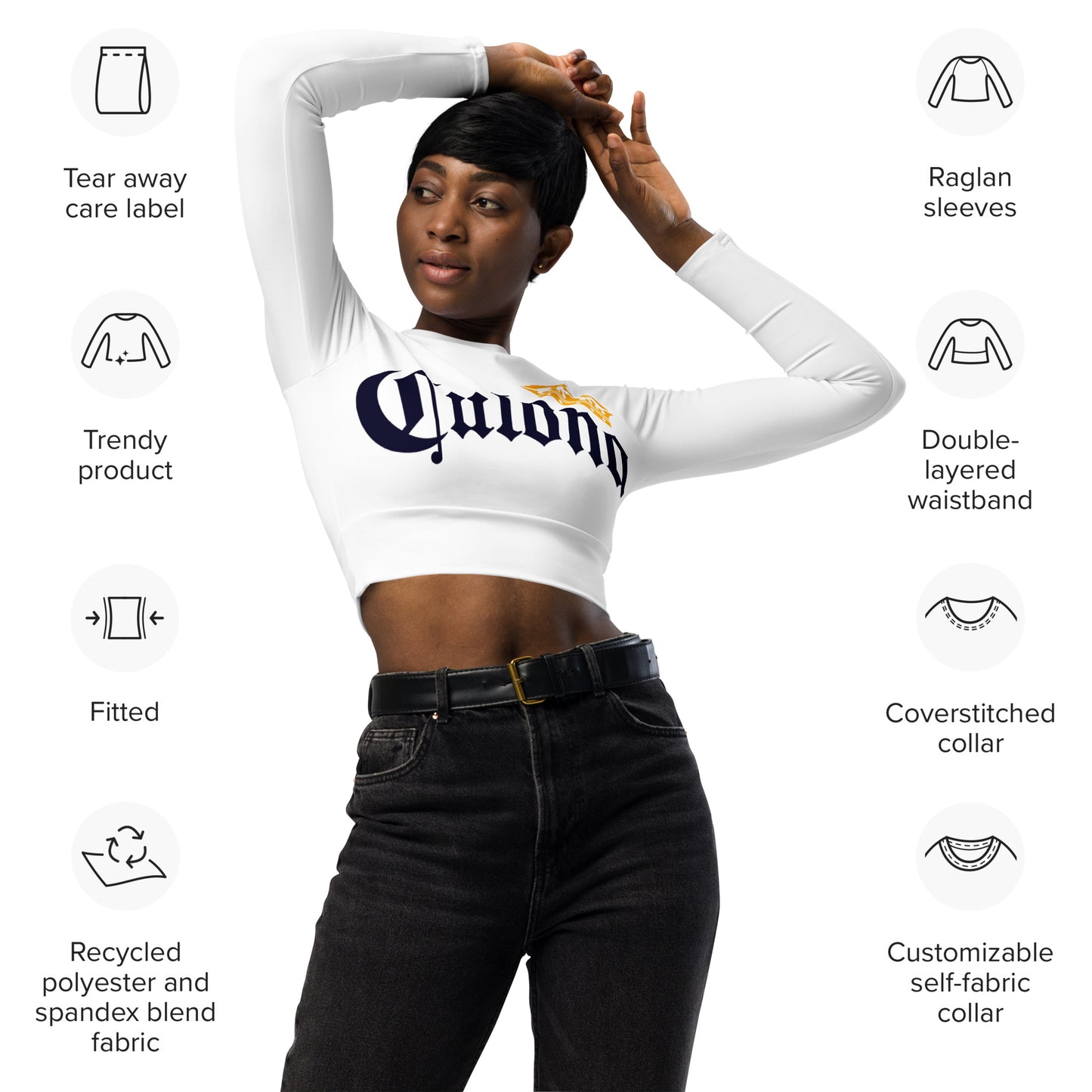 CKco- "Culona" Recycled long-sleeve crop top