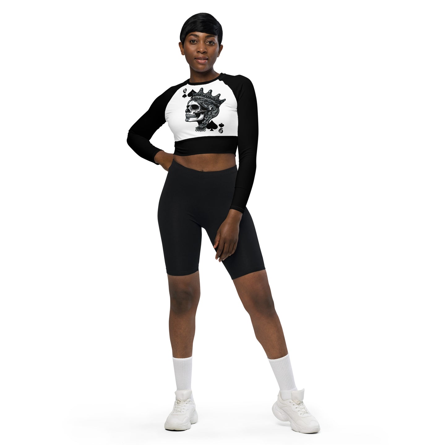CK Co - "Skull Queen" Recycled long-sleeve crop top