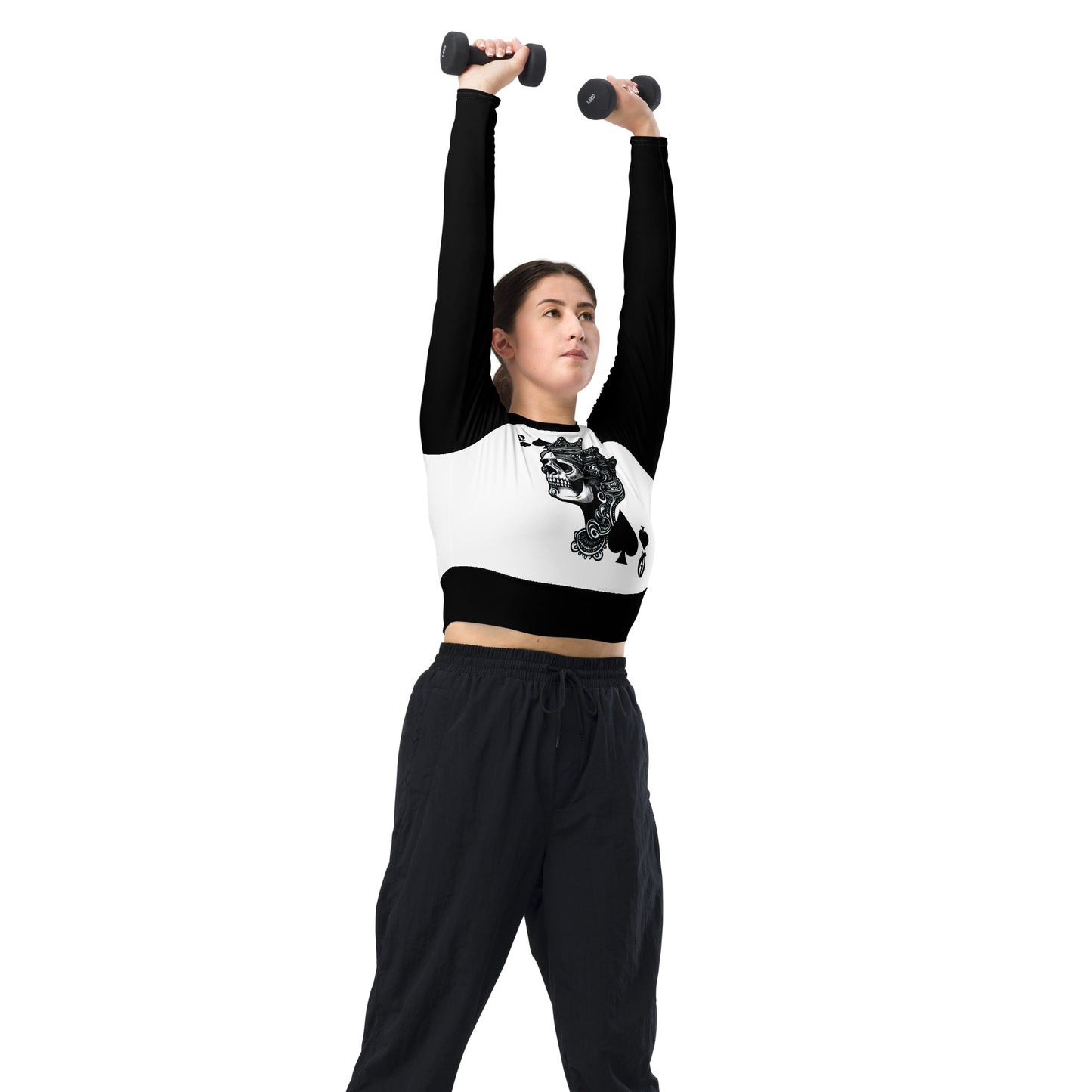 CK Co - "Skull Queen" Recycled long-sleeve crop top