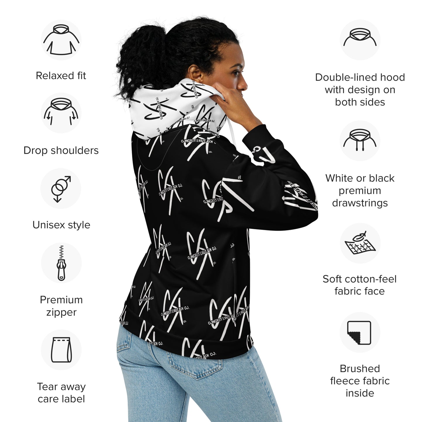 CK CO Unisex zip hoodie