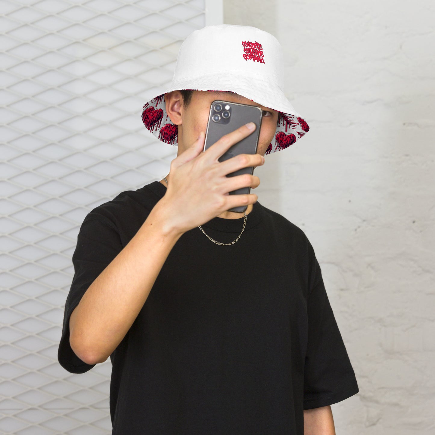 CkCo " Heart Melt" Reversible bucket hat