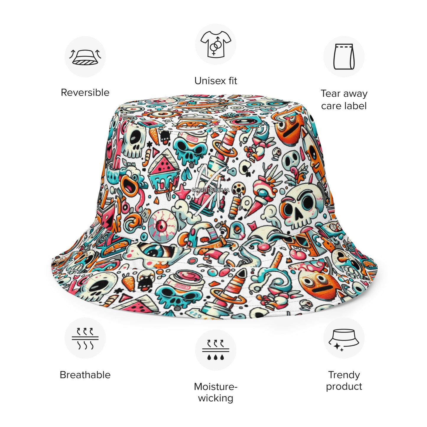 Concrete Kulture Co- "The Drip" Reversible bucket hat