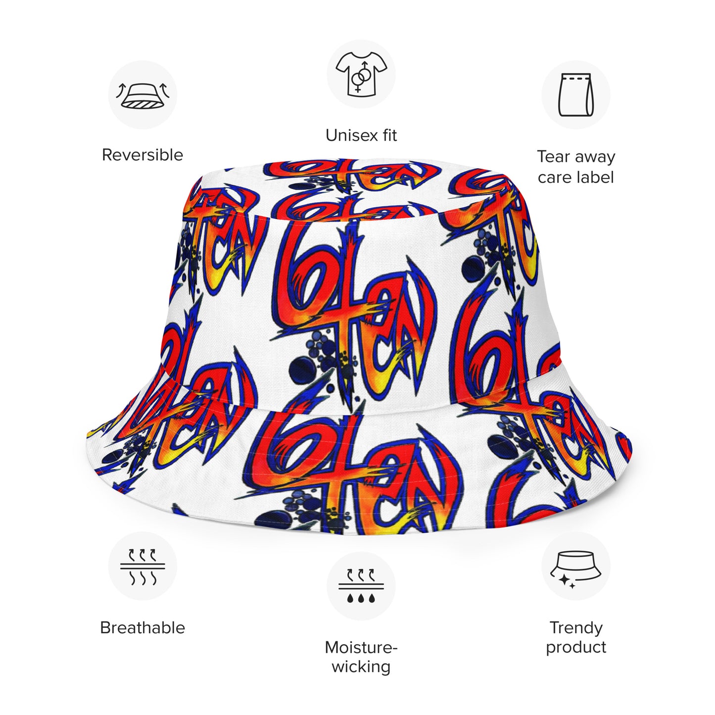CK CO- -6Ten Reversible bucket hat