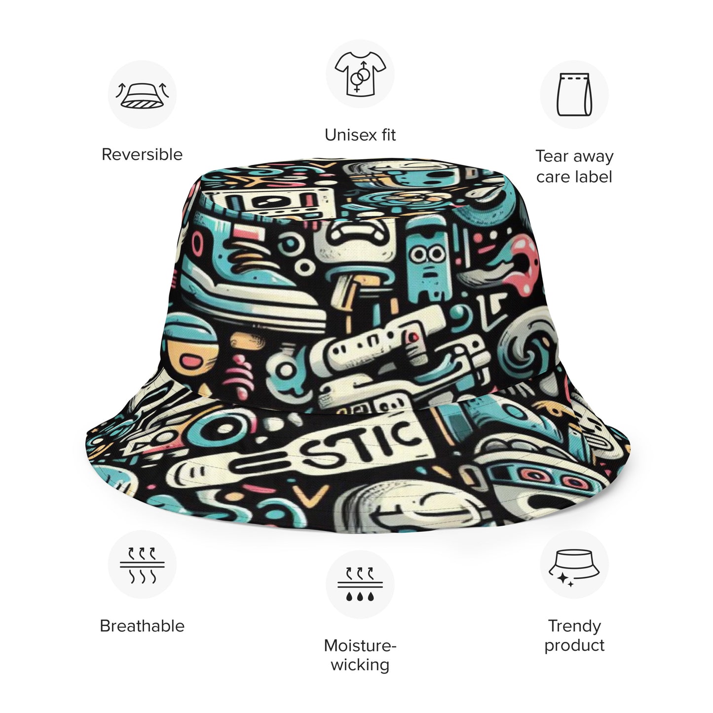 CKco- "Graffiti Gang" Reversible bucket hat