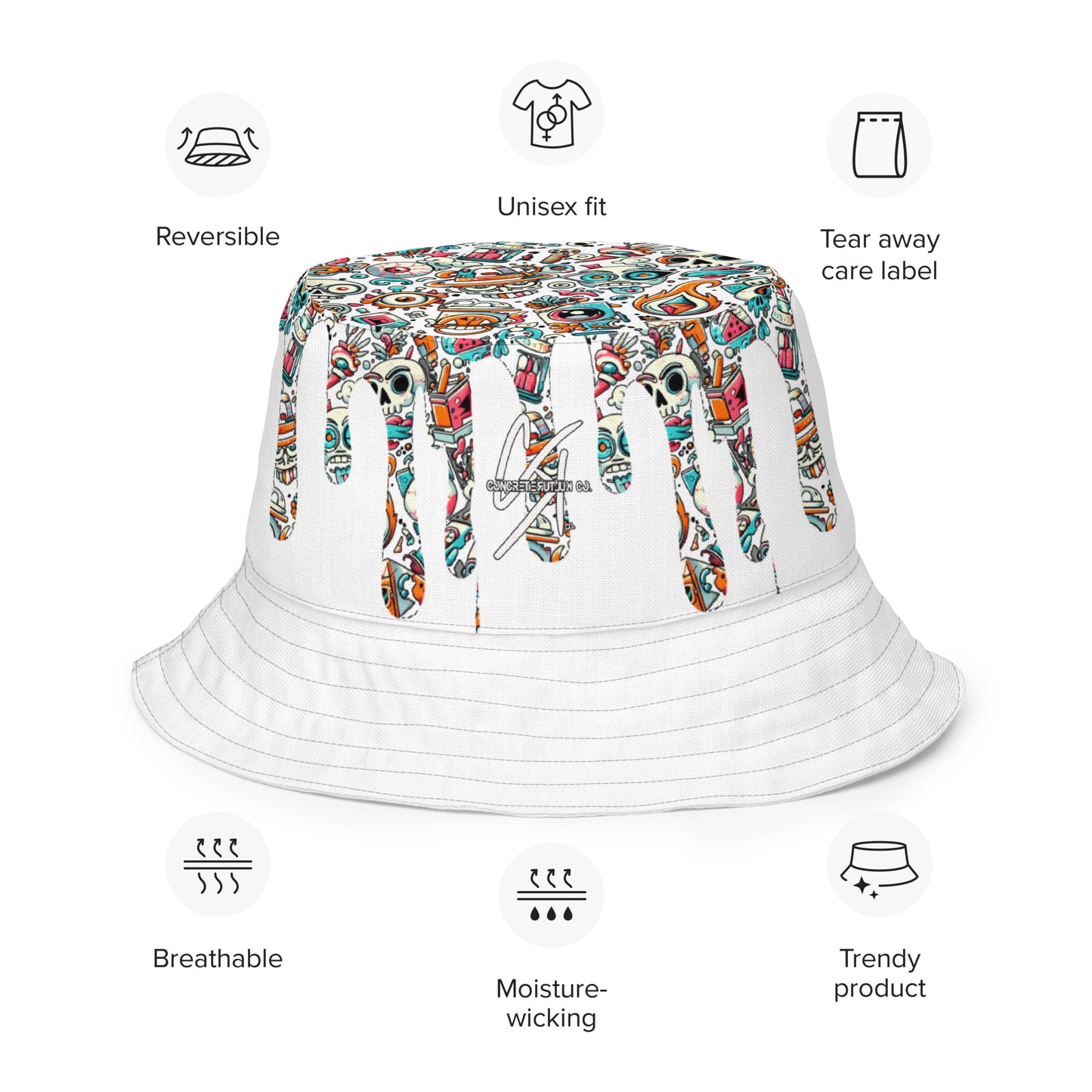 Concrete Kulture Co- "The Drip" Reversible bucket hat