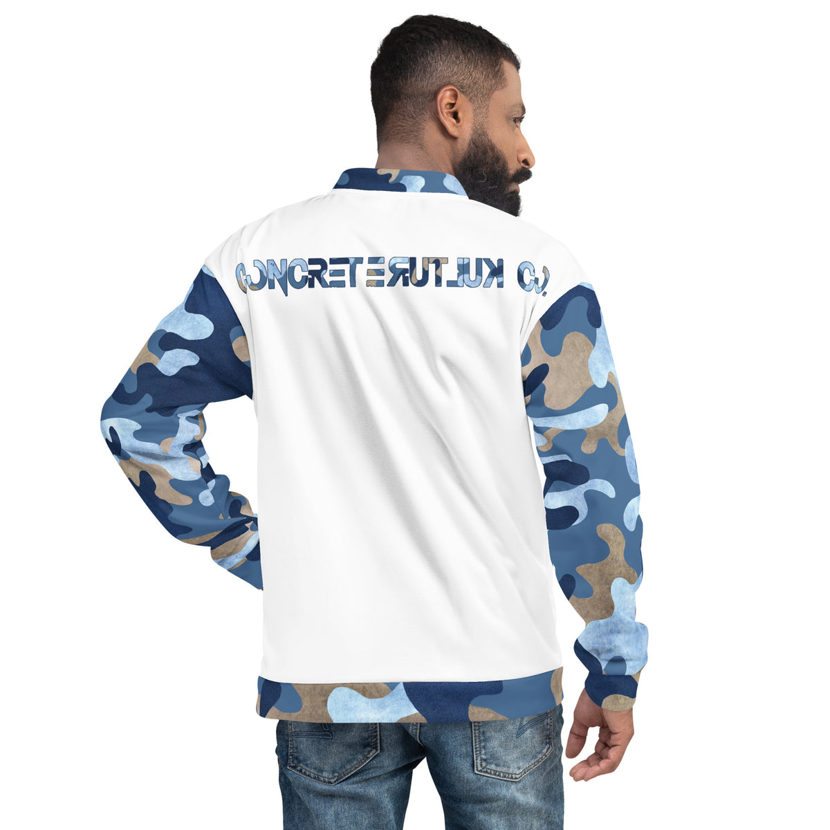 CK Co Blue Camo Bomber Jacket