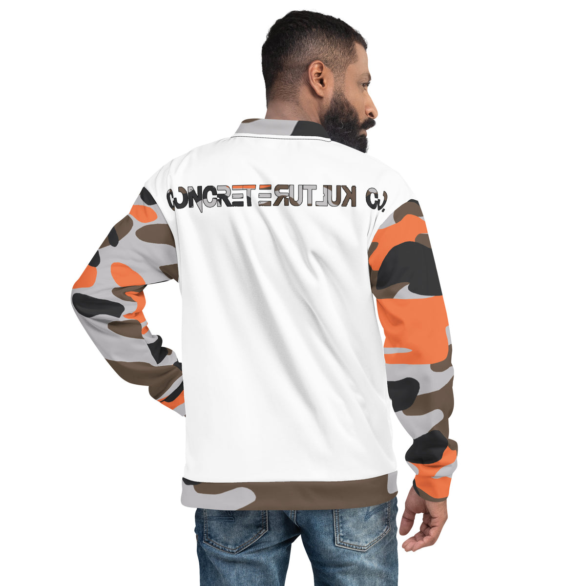 CK Co Orange Camo Unisex Bomber Jacket