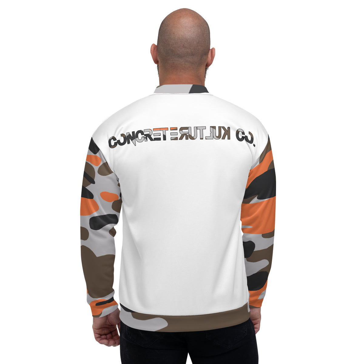 CK Co Orange Camo Unisex Bomber Jacket