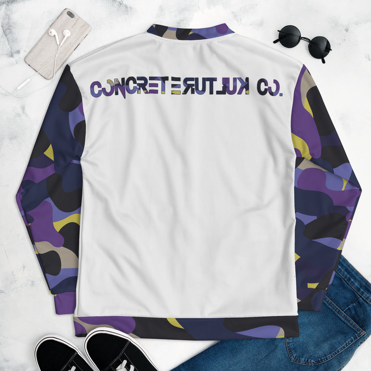 CK Co Purple Camo Unisex Bomber Jacket