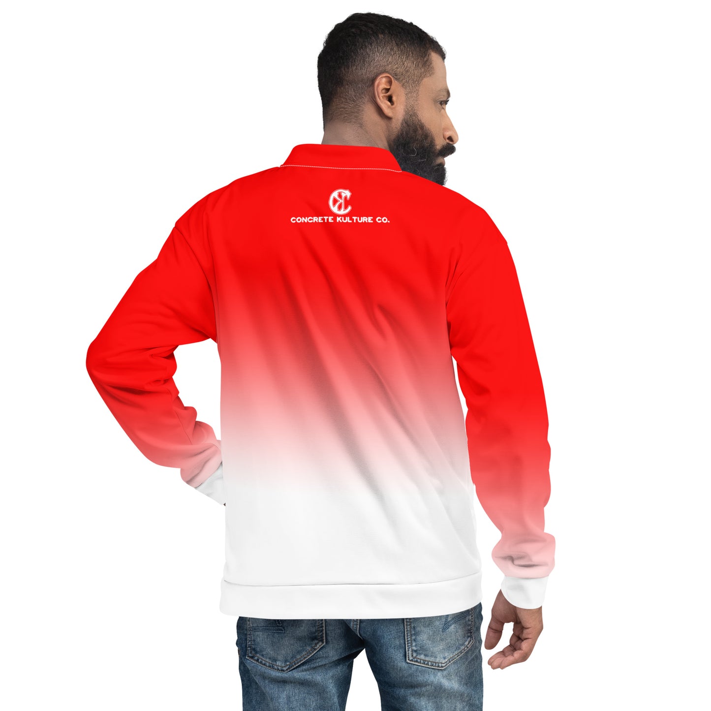 Concrete Kulture Company 'Red Fade" Unisex Bomber Jacket