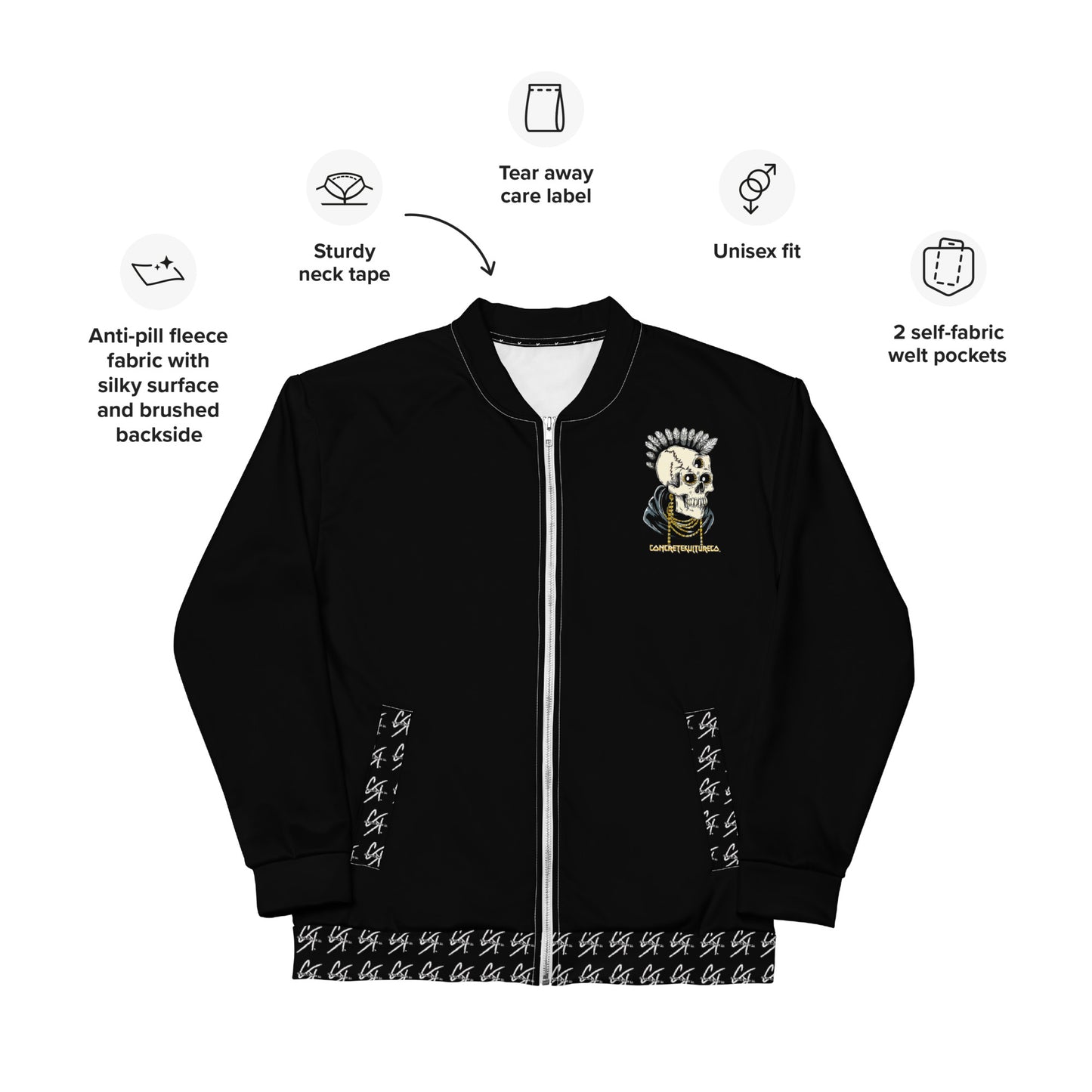 Concrete Kulture Co. "3rd eye Hindsight"  Bomber Jacket