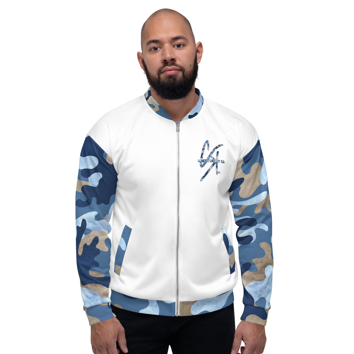 CK Co Blue Camo Bomber Jacket