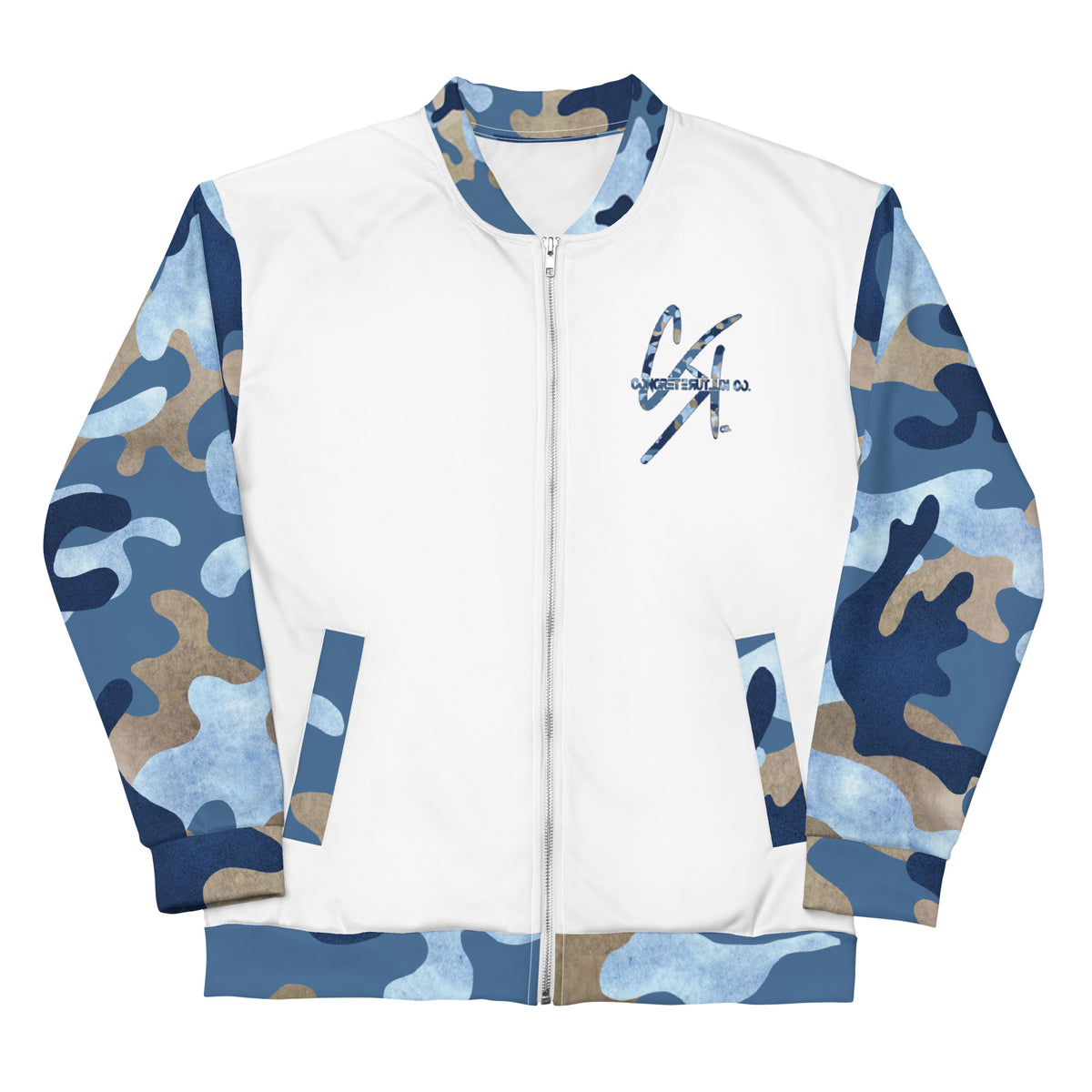 CK Co Blue Camo Bomber Jacket