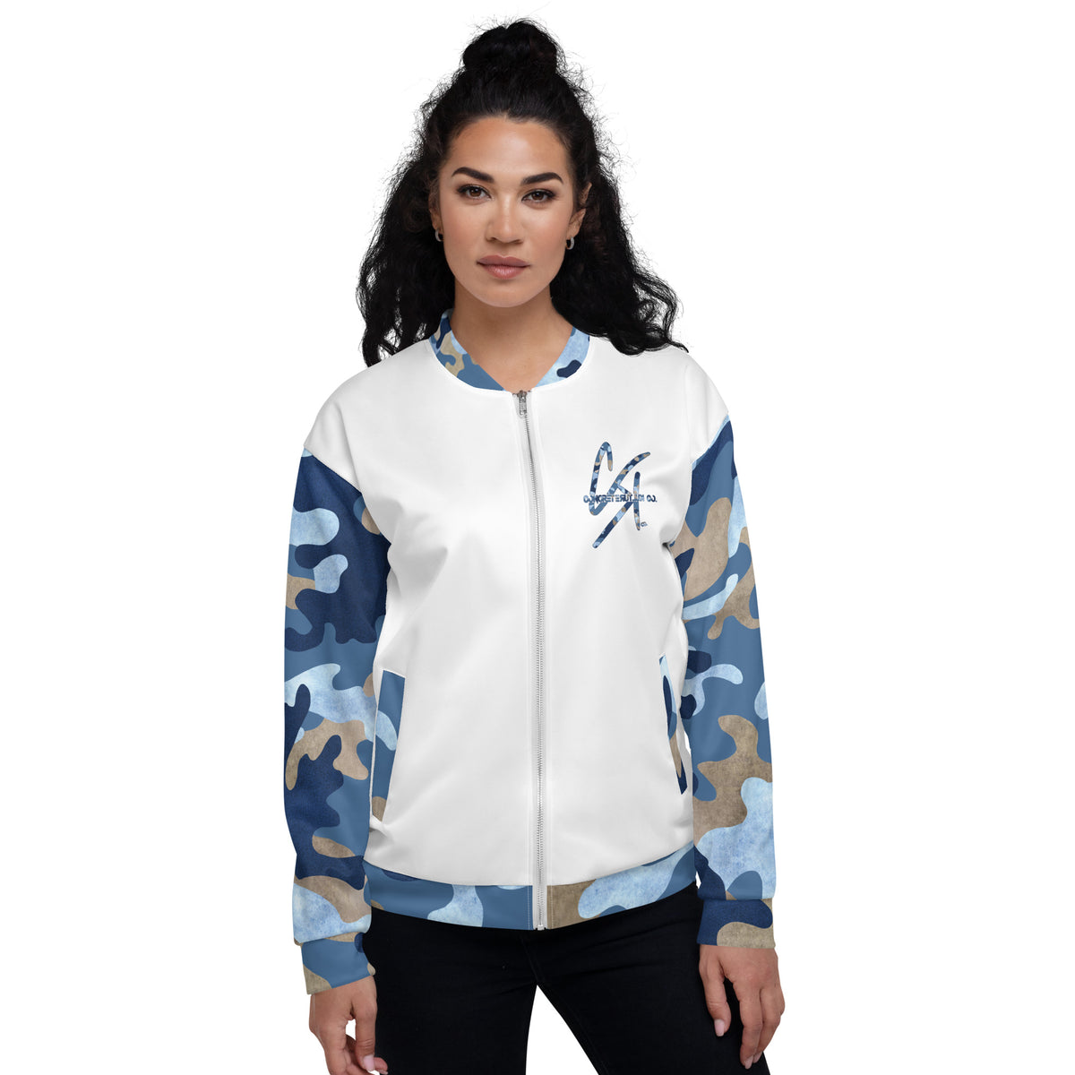 CK Co Blue Camo Bomber Jacket
