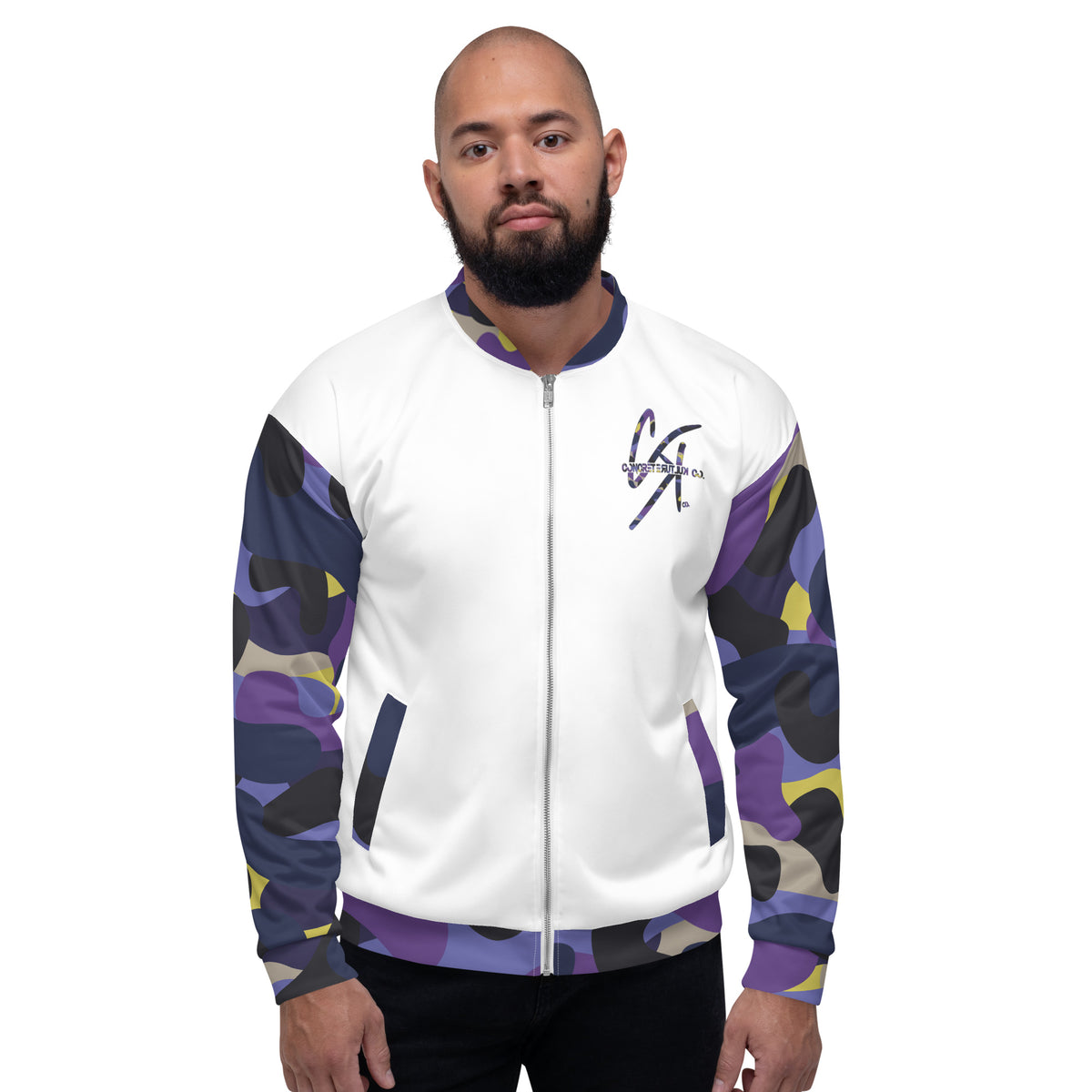 CK Co Purple Camo Unisex Bomber Jacket