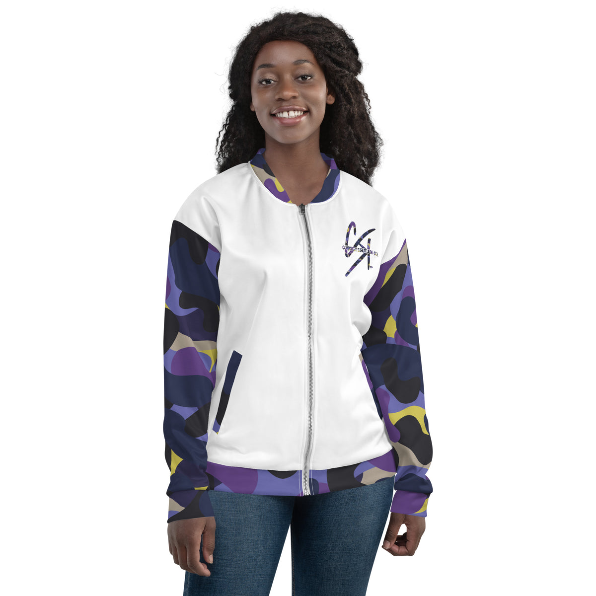 CK Co Purple Camo Unisex Bomber Jacket