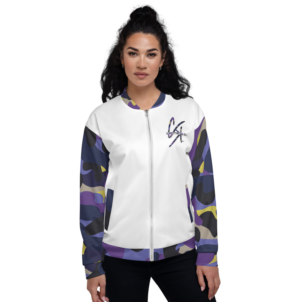 CK Co Purple Camo Unisex Bomber Jacket
