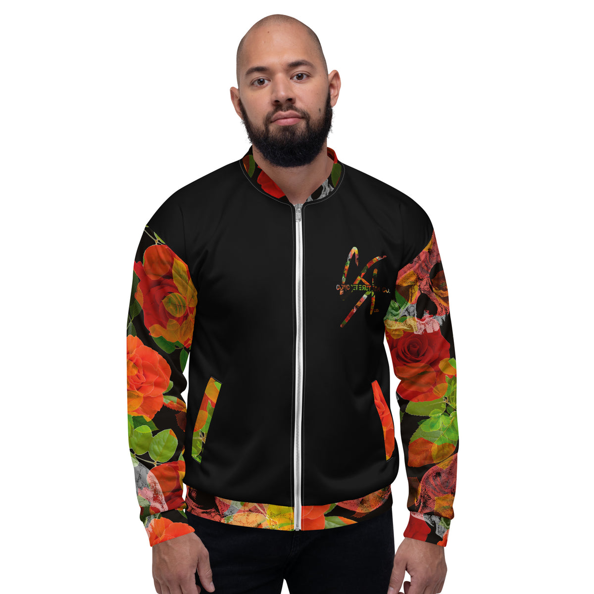 Concrete Kulture Co. "Skull Flowers" Unisex Bomber Jacket