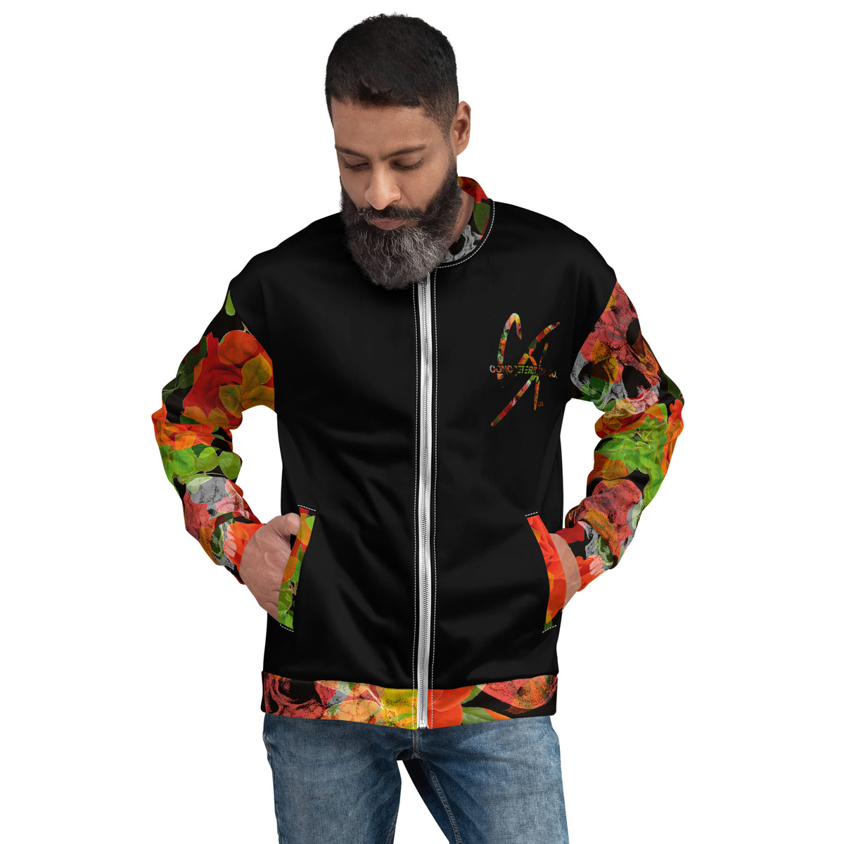 Concrete Kulture Co. "Skull Flowers" Unisex Bomber Jacket