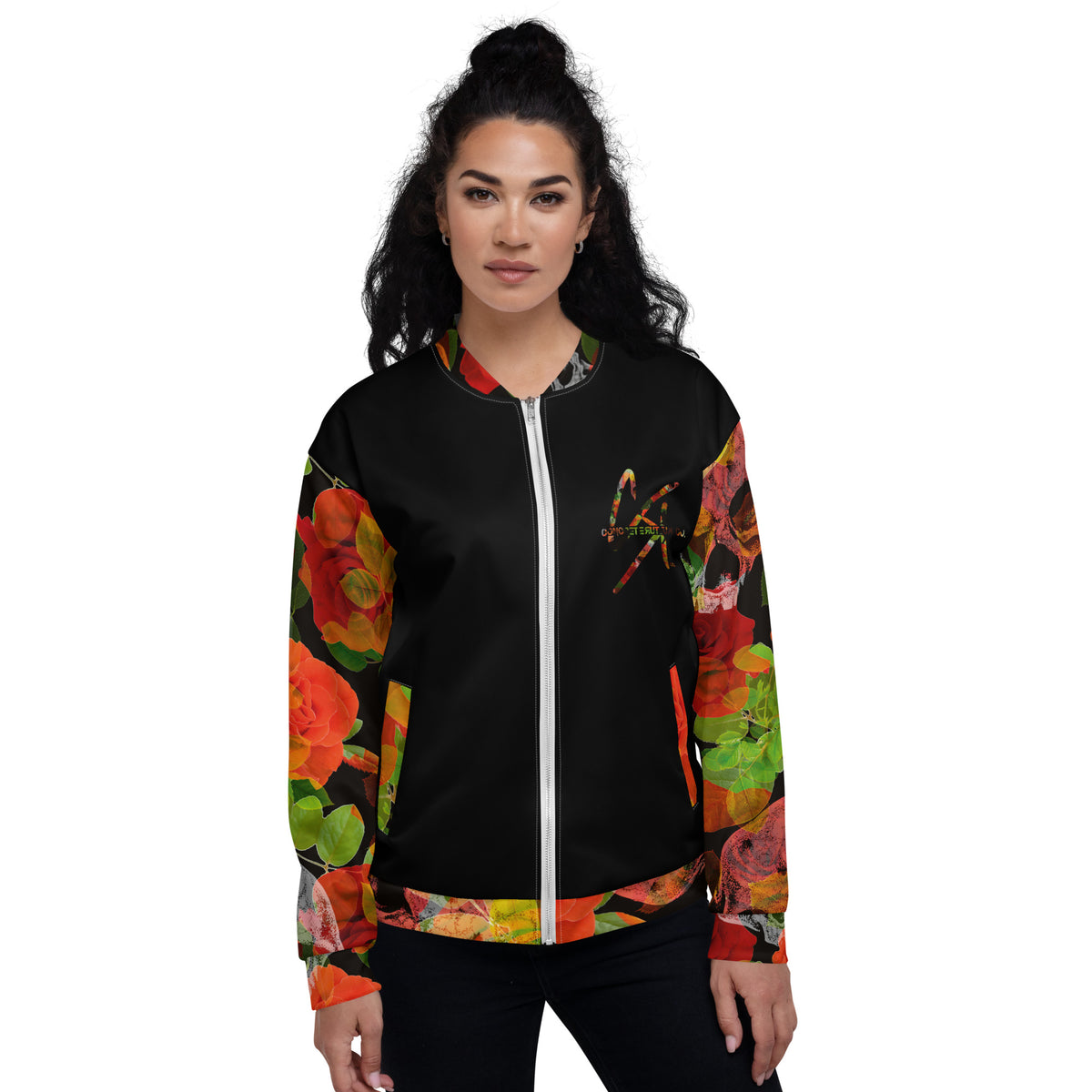 Concrete Kulture Co. "Skull Flowers" Unisex Bomber Jacket
