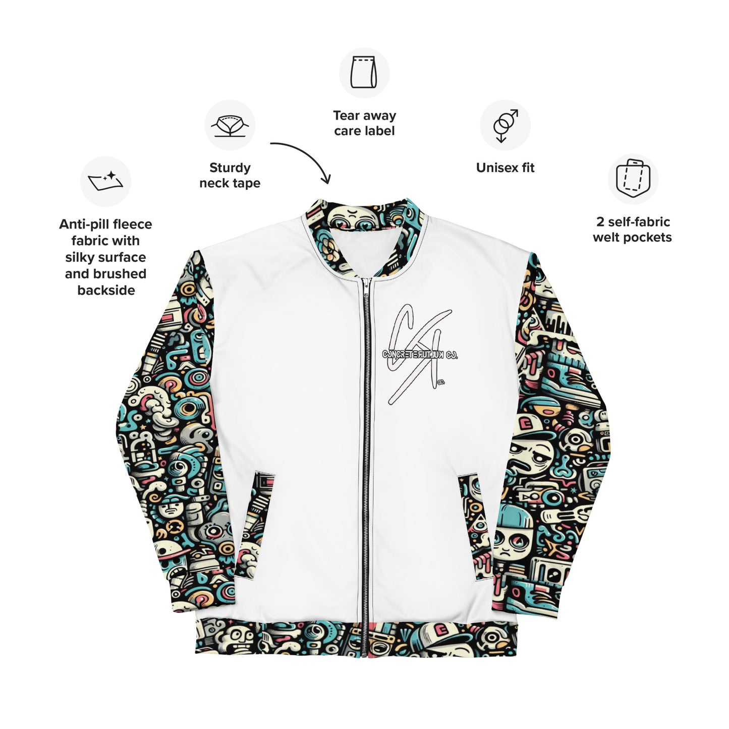 CKco  "Graffiti gang" Unisex Bomber Jacket