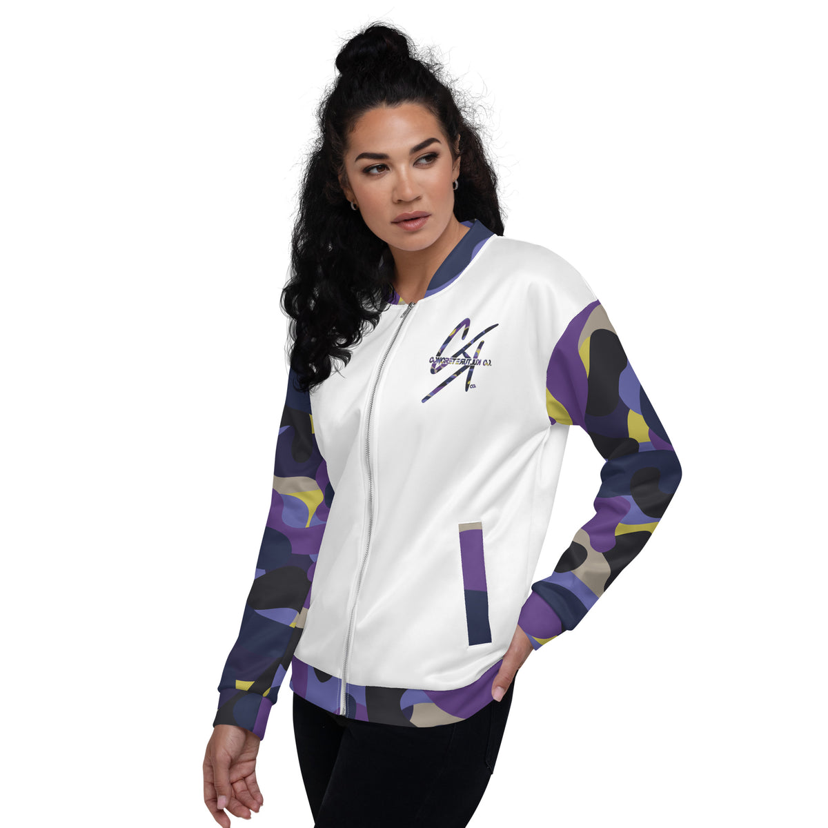 CK Co Purple Camo Unisex Bomber Jacket