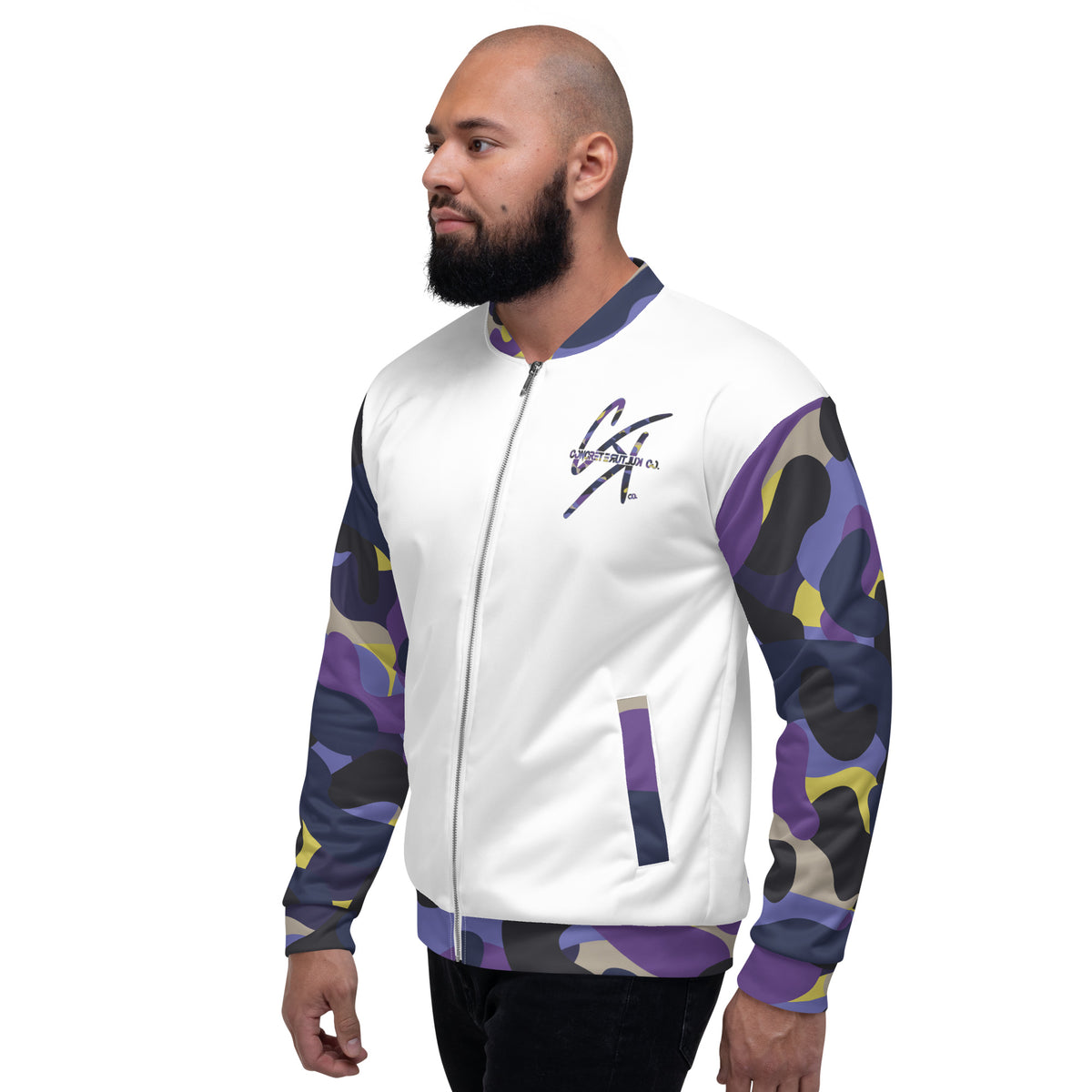 CK Co Purple Camo Unisex Bomber Jacket