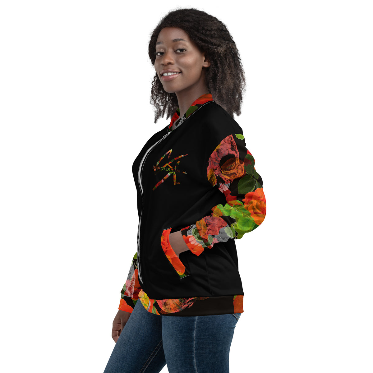 Concrete Kulture Co. "Skull Flowers" Unisex Bomber Jacket