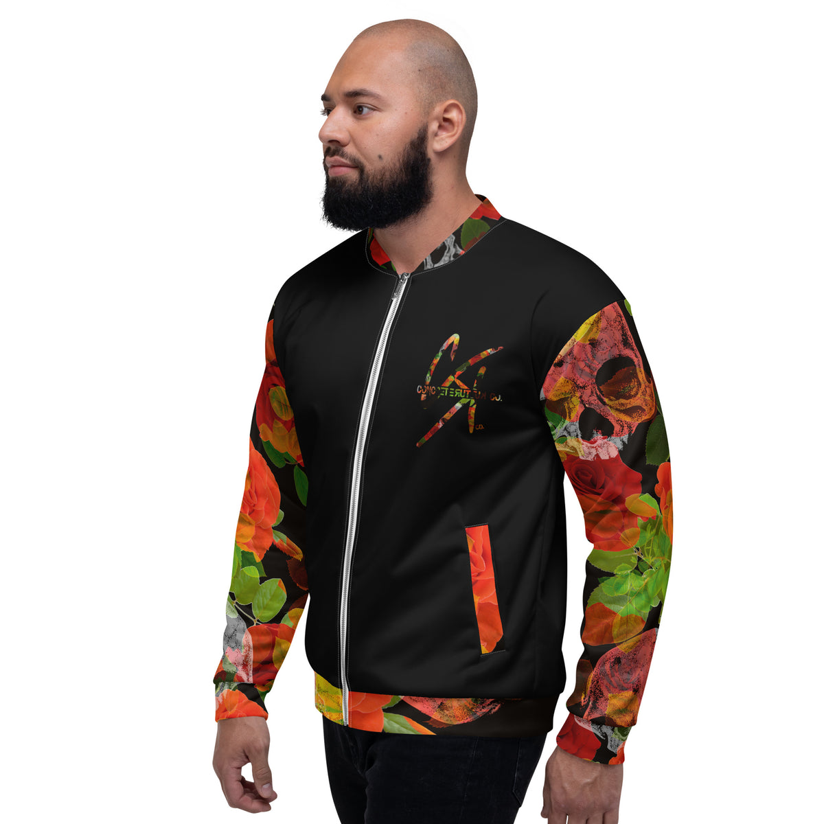 Concrete Kulture Co. "Skull Flowers" Unisex Bomber Jacket