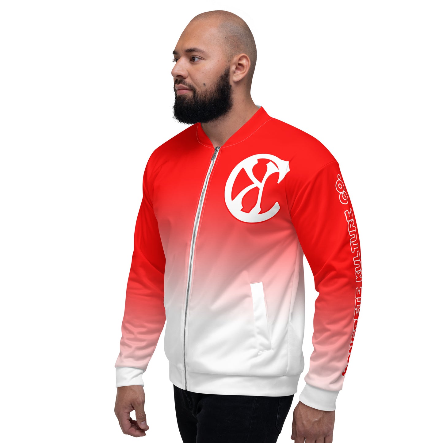 Concrete Kulture Company 'Red Fade" Unisex Bomber Jacket