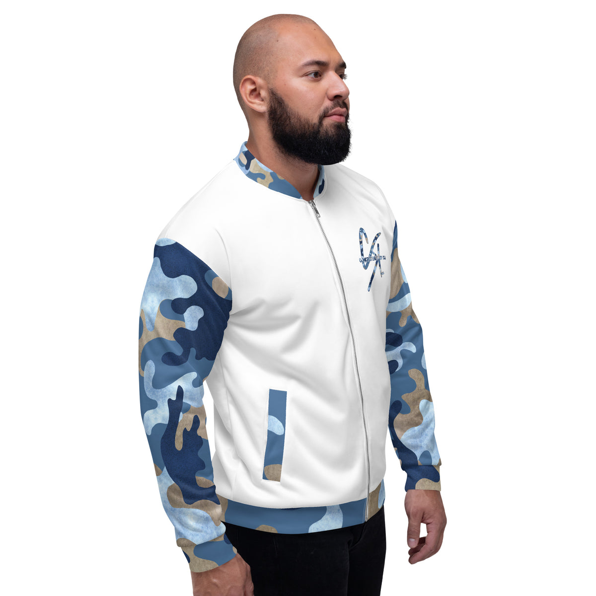 CK Co Blue Camo Bomber Jacket